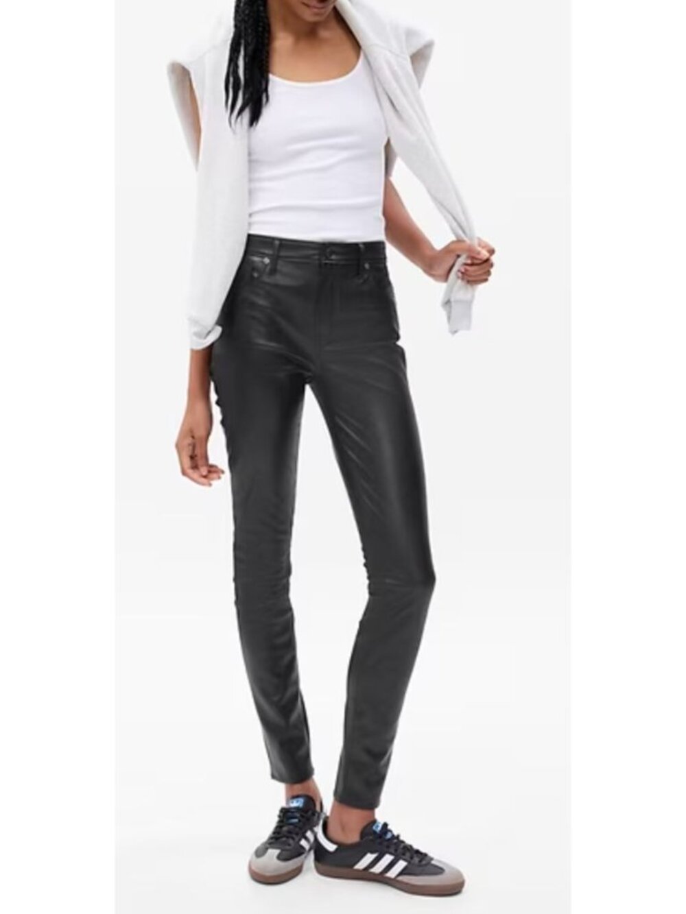 GAP Mid Rise Vegan Leather True Skinny Pants Black Size 28 / 6 Short